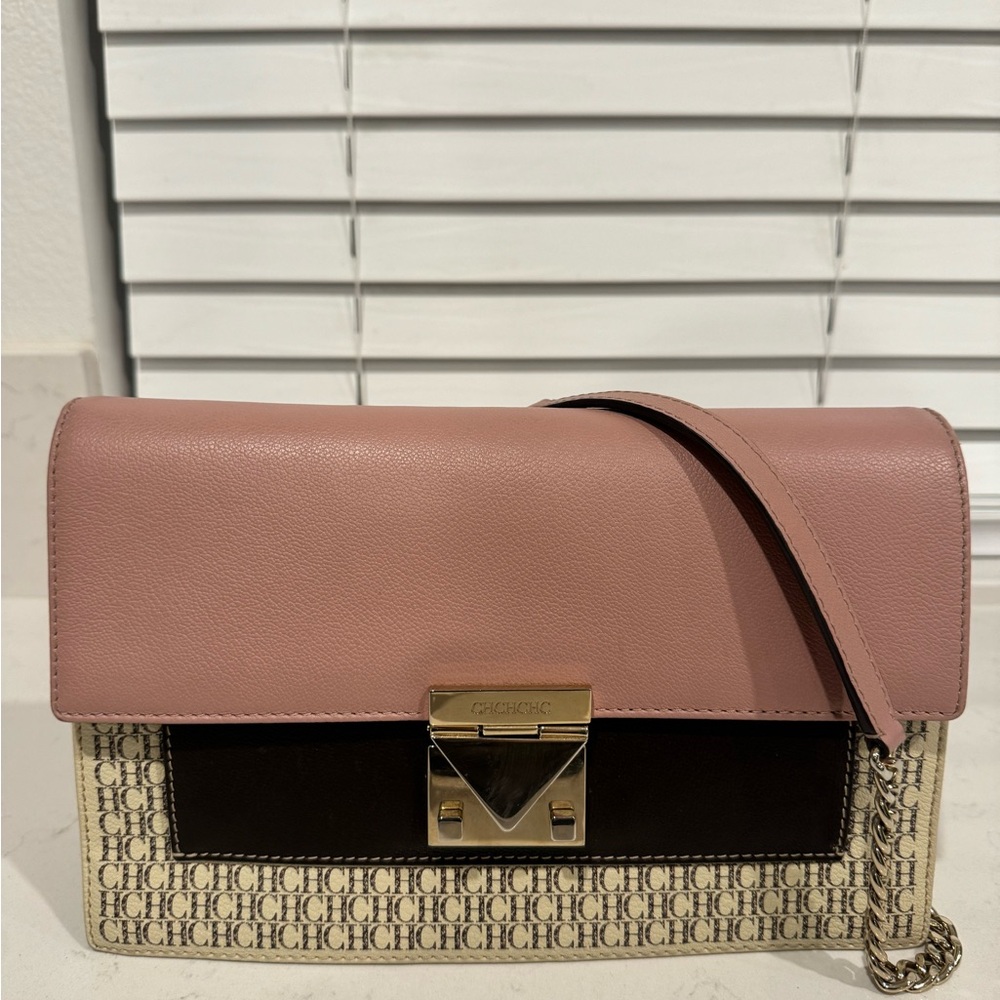 Carolina Herrera Pink and Brown shoulder Bag